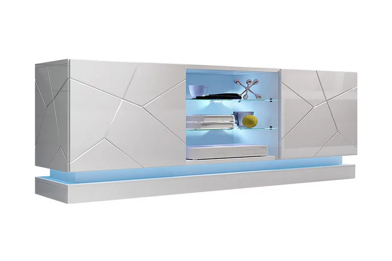 Qiu TV-Bord 160 cm, Hvid Højglans