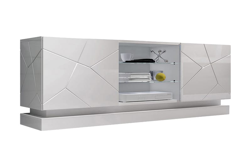 Qiu TV-Bord 40x160 cm - Hvid/Højglans - Møbler - TV borde & mediemøbler - TV-borde