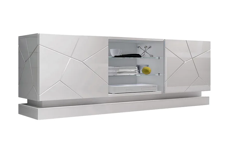 Qiu TV-Bord 40x160 cm, Hvid/Højglans