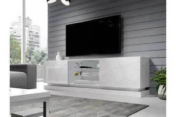 Qiu TV-Bord 40x200 cm - Hvid/Højglans - Møbler - TV borde & mediemøbler - TV-borde