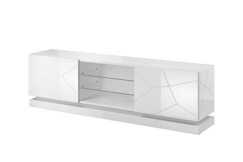 Qiu TV-Bord 40x200 cm, Hvid/Højglans