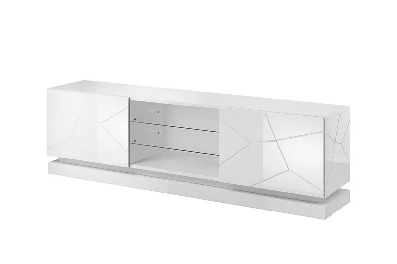 Qiu TV-Bord 40x200 cm, Hvid/Højglans