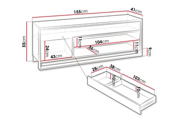 Quant Gulvstående Tv-bord 155 cm med Opbevaring i Lyst Træ - Beige - Møbler - TV borde & mediemøbler - TV-borde