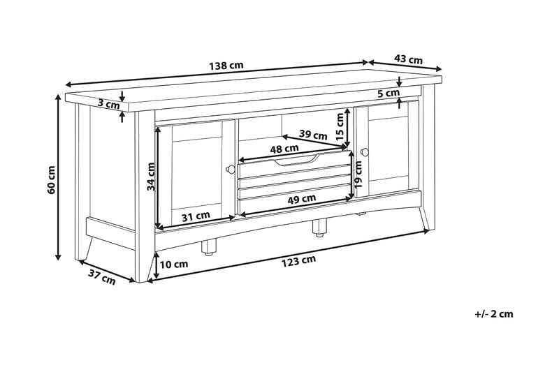 Ratulowski TV-Bord 138 cm - Træ/natur - Møbler - TV borde & mediemøbler - TV-borde