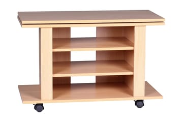 Reeti Gulvstående TV-bænk 75 cm med Hjul og Opbevaring i Lyst Træ - Beige - Møbler - TV borde & mediemøbler - TV-borde
