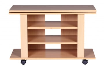 Reeti Gulvstående TV-bænk 75 cm med Hjul og Opbevaring i Lyst Træ - Beige - Møbler - TV borde & mediemøbler - TV-borde