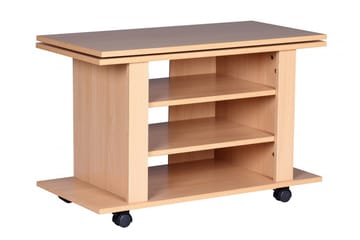 Reeti Gulvstående TV-bænk 75 cm med Hjul og Opbevaring i Lyst Træ - Beige - Møbler - TV borde & mediemøbler - TV-borde