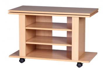 Reeti Gulvstående TV-bænk 75 cm med Hjul og Opbevaring i Lyst Træ - Beige - Møbler - TV borde & mediemøbler - TV-borde