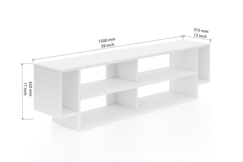 Rensvist TV-Bord 150 cm - Hvid - TV-borde