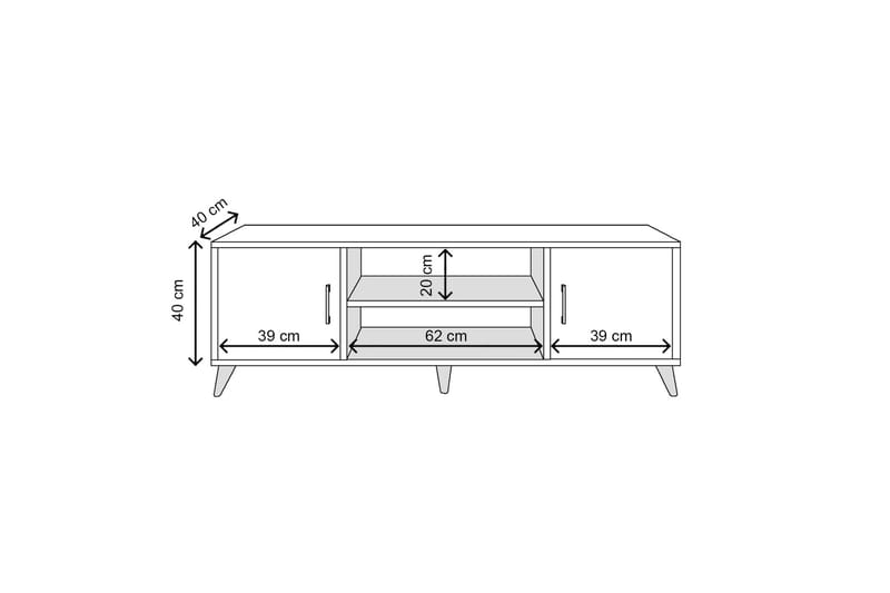 Rertierry TV-bord 150 cm - Natur - Møbler - TV borde & mediemøbler - TV-borde