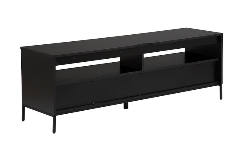 Revelle Fritstående TV-bord 150 cm med Opbevaring i Lyst Træ - Sort - Møbler - TV borde & mediemøbler - TV-borde