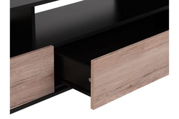 Revelle Fritstående TV-bord 150 cm med Opbevaring i Lyst Træ - Sort - Møbler - TV borde & mediemøbler - TV-borde