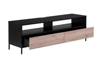 Revelle Fritstående TV-bord 150 cm med Opbevaring i Lyst Træ - Sort - Møbler - TV borde & mediemøbler - TV-borde