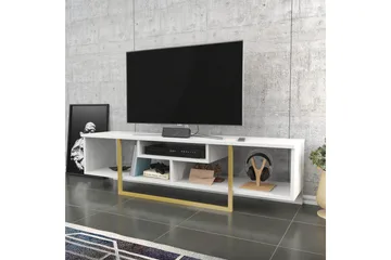 Rinorea Fritstående Tv-bord 150 cm med Opbevaring i Malet Træ - Hvid - Møbler - TV borde & mediemøbler - TV-borde