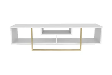 Rinorea Fritstående Tv-bord 150 cm med Opbevaring i Malet Træ - Hvid - Møbler - TV borde & mediemøbler - TV-borde