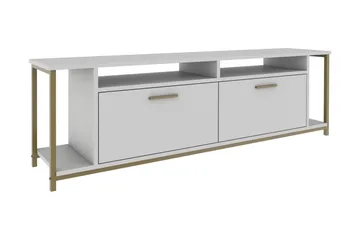 Rinorea Fritstående Tv-bord 160 cm med Opbevaring i Malet Træ - Hvid - Møbler - TV borde & mediemøbler - TV-borde