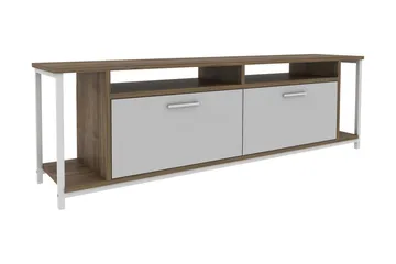 Rinorea Fritstående Tv-bord 160 cm med Opbevaring i Malet Træ - Hvid|Brun - Møbler - TV borde & mediemøbler - TV-borde