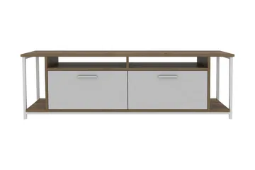 Rinorea Fritstående Tv-bord 160 cm med Opbevaring i Malet Træ - Hvid|Brun - Møbler - TV borde & mediemøbler - TV-borde