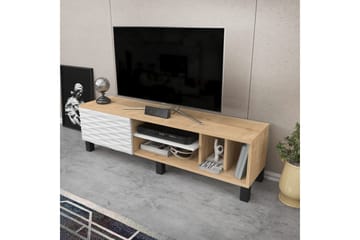 Rinorea Gulvstående Tv-bænk 140 cm med Opbevaring i Eg - Lysebrun - Møbler - TV borde & mediemøbler - TV-borde