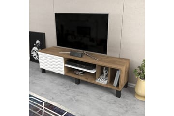 Rinorea Gulvstående TV-bænk 140 cm med Opbevaring i Mørkt Træ - Brun - Møbler - TV borde & mediemøbler - TV-borde