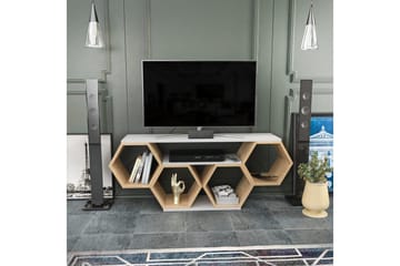 Rinorea Gulvstående TV-bænk 140 cm med Opbevaring i Malet Træ - Hvid - Møbler - TV borde & mediemøbler - TV-borde
