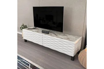 Rinorea Gulvstående TV-bænk 149,2 cm med Opbevaring i Malet Træ - Hvid - Møbler - TV borde & mediemøbler - TV-borde