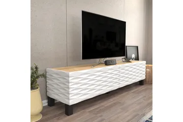 Rinorea Gulvstående TV-bænk 149,2x38 cm med Opbevaring i Eg - Hvid - Møbler - TV borde & mediemøbler - TV-borde