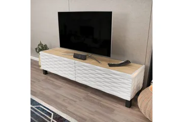 Rinorea Gulvstående TV-bænk 149,2x38 cm med Opbevaring i Eg - Hvid - Møbler - TV borde & mediemøbler - TV-borde