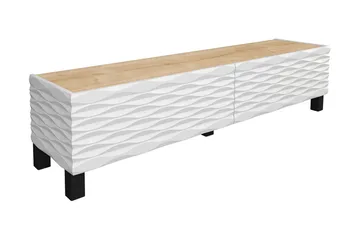 Rinorea Gulvstående TV-bænk 149,2x38 cm med Opbevaring i Eg - Hvid - Møbler - TV borde & mediemøbler - TV-borde