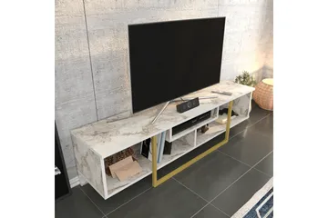 Rinorea Gulvstående TV-bænk 150 cm i Træ med Metalunderstel og Opbevaring - Hvid - Møbler - TV borde & mediemøbler - TV-borde