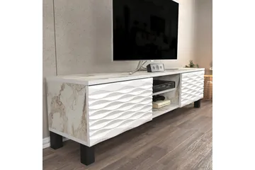 Rinorea Gulvstående TV-bænk 150 cm med Opbevaring i Træ - Hvid - Møbler - TV borde & mediemøbler - TV-borde