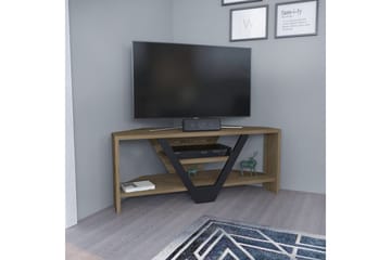Rinorea Gulvstående TV-bænk 90 cm med Opbevaring i Mørkt Træ - Lysebrun - Møbler - TV borde & mediemøbler - TV-borde