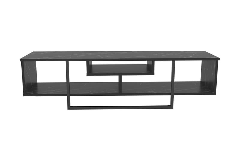Rinorea Gulvstående Tv-bord 150 cm med Opbevaring i Malet Træ - Sort - Møbler - TV borde & mediemøbler - TV-borde