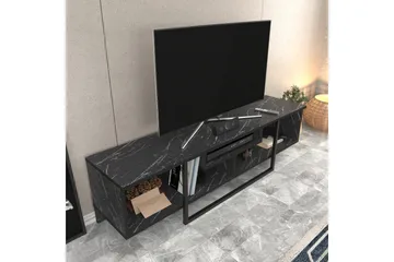 Rinorea Gulvstående Tv-bord 150 cm med Opbevaring i Malet Træ - Sort - Møbler - TV borde & mediemøbler - TV-borde
