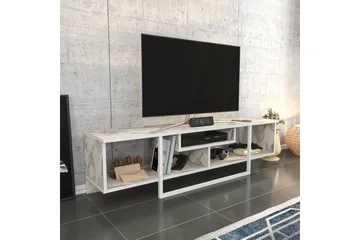 Rinorea Gulvstående Tv-bord 150 cm med Opbevaring i Træ - Hvid - Møbler - TV borde & mediemøbler - TV-borde