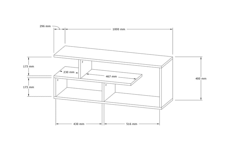 Rinorea TV-Bord 100x40 cm - Blå - TV-borde