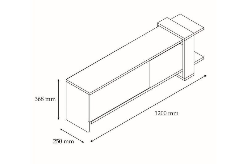 Rinorea TV-Bord 120x36,8 cm - Antracit - Møbler - TV borde & mediemøbler - TV-borde