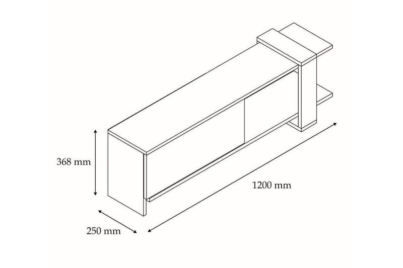 Rinorea TV-Bord 120x36,8 cm - Antracit - TV-borde