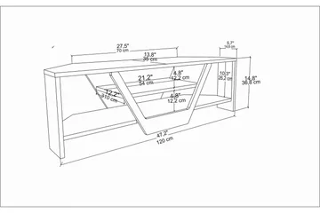 Rinorea TV-Bord 120x36,8 cm - Hvid - Møbler - TV borde & mediemøbler - TV-borde