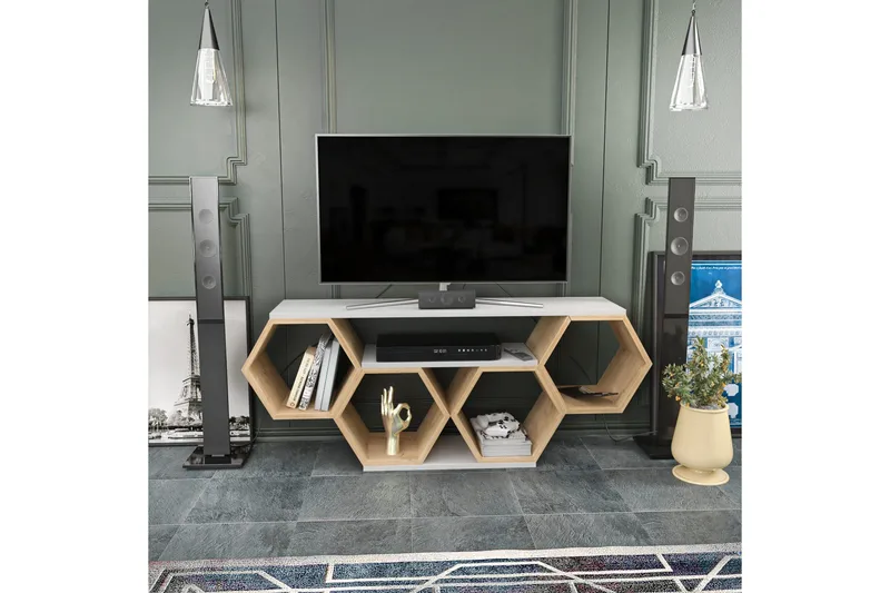 Rinorea TV-Bord 140x55,5 cm - Hvid - Møbler - TV borde & mediemøbler - TV-borde