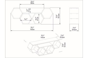 Rinorea TV-Bord 140x55,5 cm - Hvid - Møbler - TV borde & mediemøbler - TV-borde