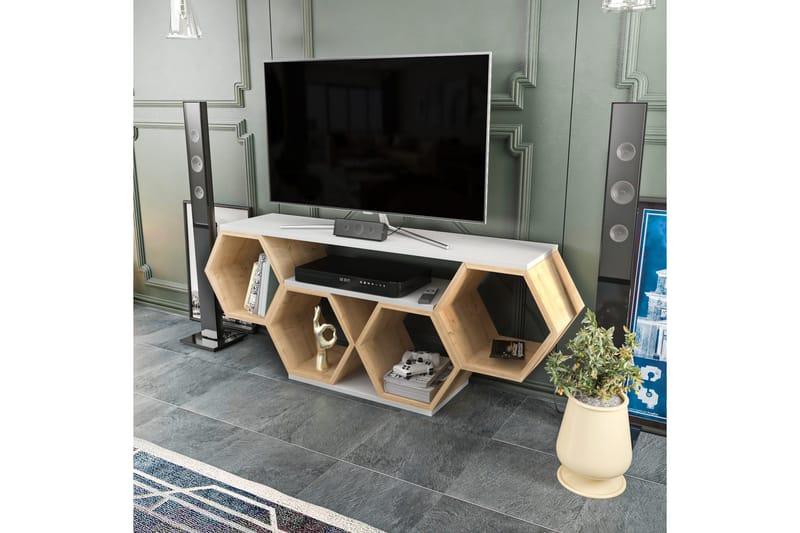 Rinorea TV-Bord 140x55,5 cm - Hvid - Møbler - TV borde & mediemøbler - TV-borde