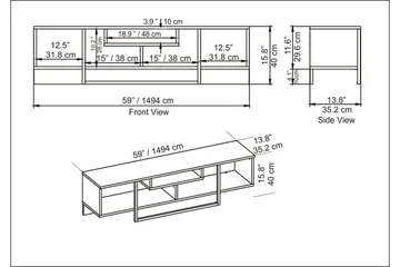Rinorea TV-Bord 150x40 cm - Sort - Møbler - TV borde & mediemøbler - TV-borde