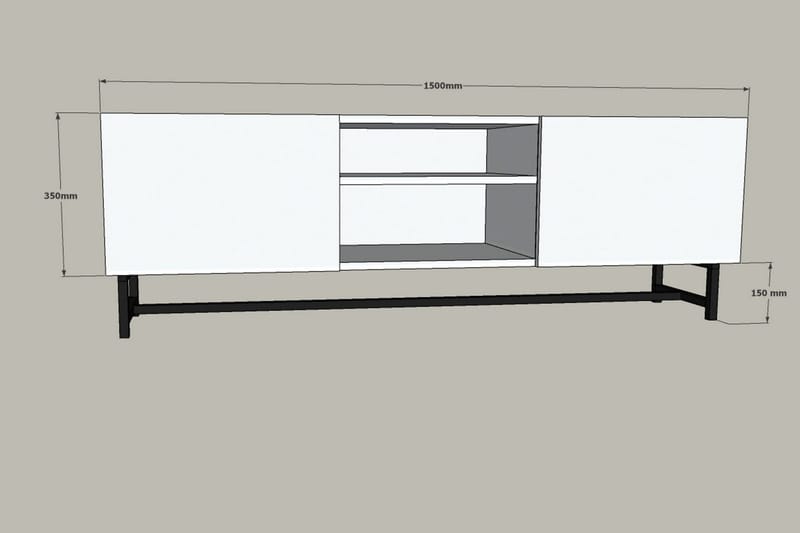 Rinorea TV-Bord 150x50 cm - Blå - TV-borde