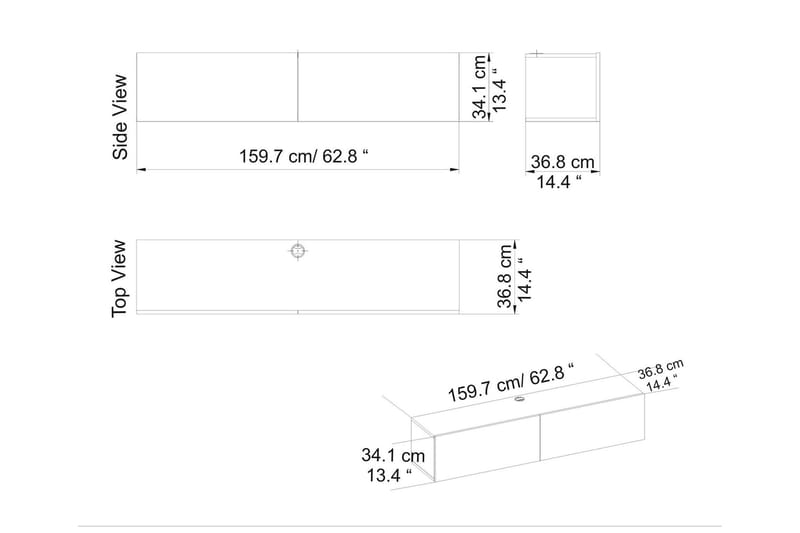 Rinorea TV-Bord 159,7x34,1 cm - Hvid - TV-borde