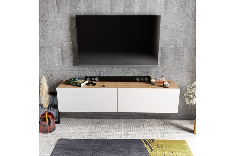 Rinorea TV-Bord 159,7x34,1 cm - Hvid - TV-borde