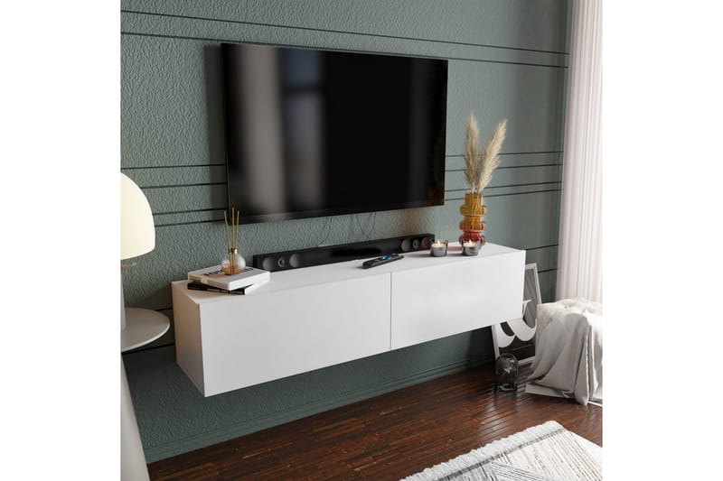 Rinorea TV-Bord 159,7x34,1 cm - Hvid - Møbler - TV borde & mediemøbler - TV-borde