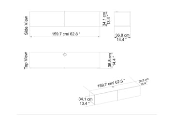 Rinorea TV-Bord 159,7x34,1 cm - Hvid - Møbler - TV borde & mediemøbler - TV-borde