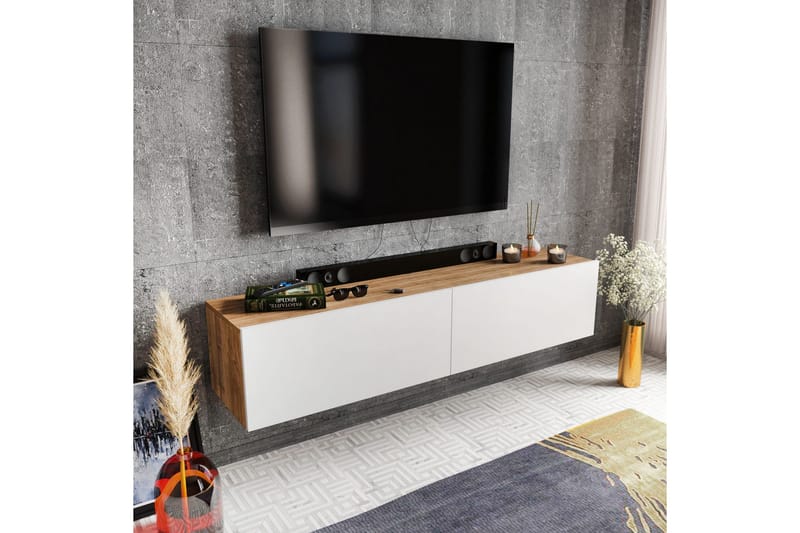 Rinorea TV-Bord 159,7x34,1 cm - Hvid - Møbler - TV borde & mediemøbler - TV-borde