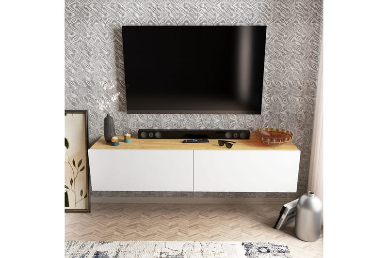 Rinorea TV-Bord 159,7x34,1 cm - Hvid - Møbler - TV borde & mediemøbler - TV-borde